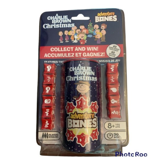 NIP A Charlie Brown Christmas Adventure Bones Dice Game Peanuts 2018 Stocking 8+ - Picture 1 of 3